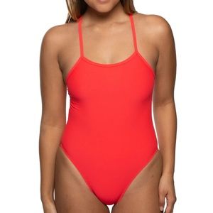 Jolyn Jackson 4 Swim Onesie in strawberry size 32